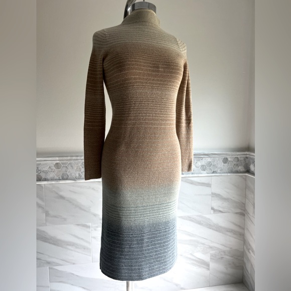 New Ann Taylor Ombre Almond Aqua Lurex Sweater Dress Sz PS - Picture 16 of 16